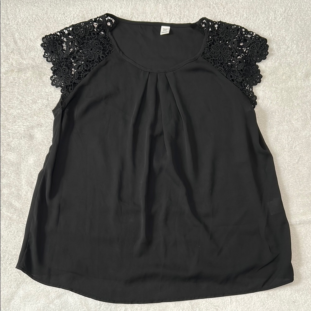 Amazon Black Sleeveless Embellished Blouse